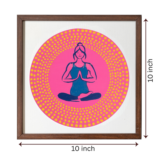 Yogini Mandala | Framed Mandala Wall Art | Handmade Mindfulness Decor for Living Room or Bedroom | Calming Boho Artwork | Hand-Drawn Mandala