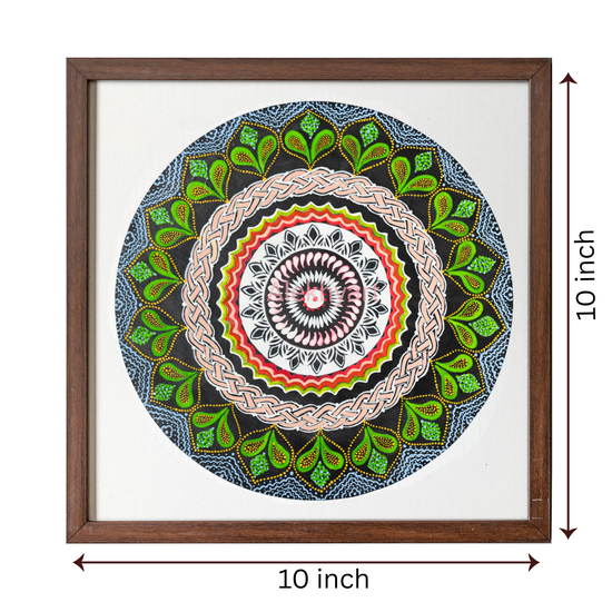 Fluorescent Forest Mandala (Framed)