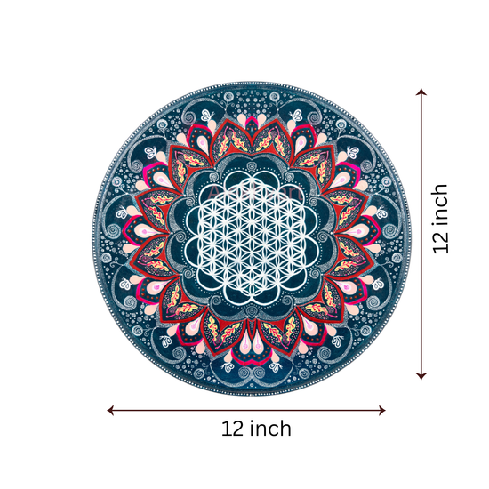 Geometric Teal Flower Mandala (Original)