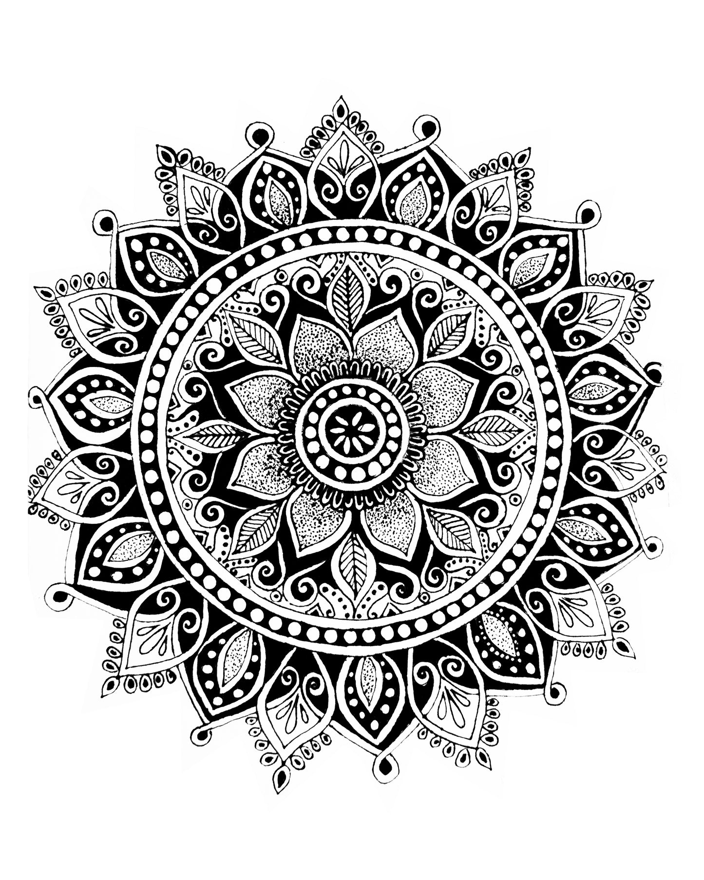 Floral Monochrome Mandala