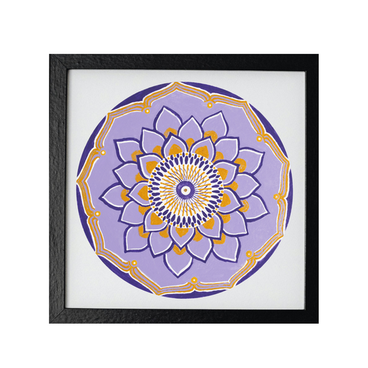 Alekhyart Sahasrara Mandala, a crown chakra painting illustrating traditional mandala symbolism.
