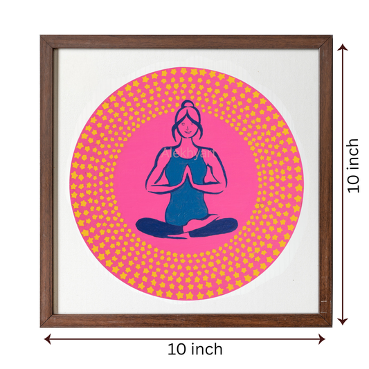Yogini Mandala | Framed Mandala Wall Art | Handmade Mindfulness Decor for Living Room or Bedroom | Calming Boho Artwork | Hand-Drawn Mandala