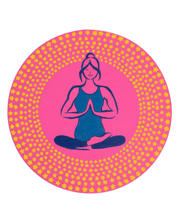 Alekhyart Yogini Mandala original handpainted mindfulness artwork on wood.