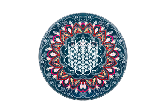 Geometric Teal Flower Mandala (Original)