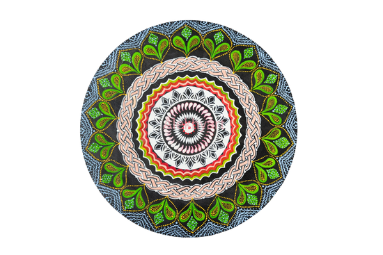 Fluorescent Forest Mandala (Framed)